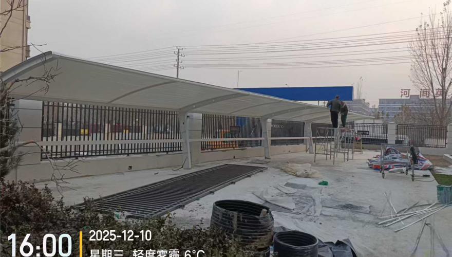 河间华洋翡翠书院膜结构车棚案例